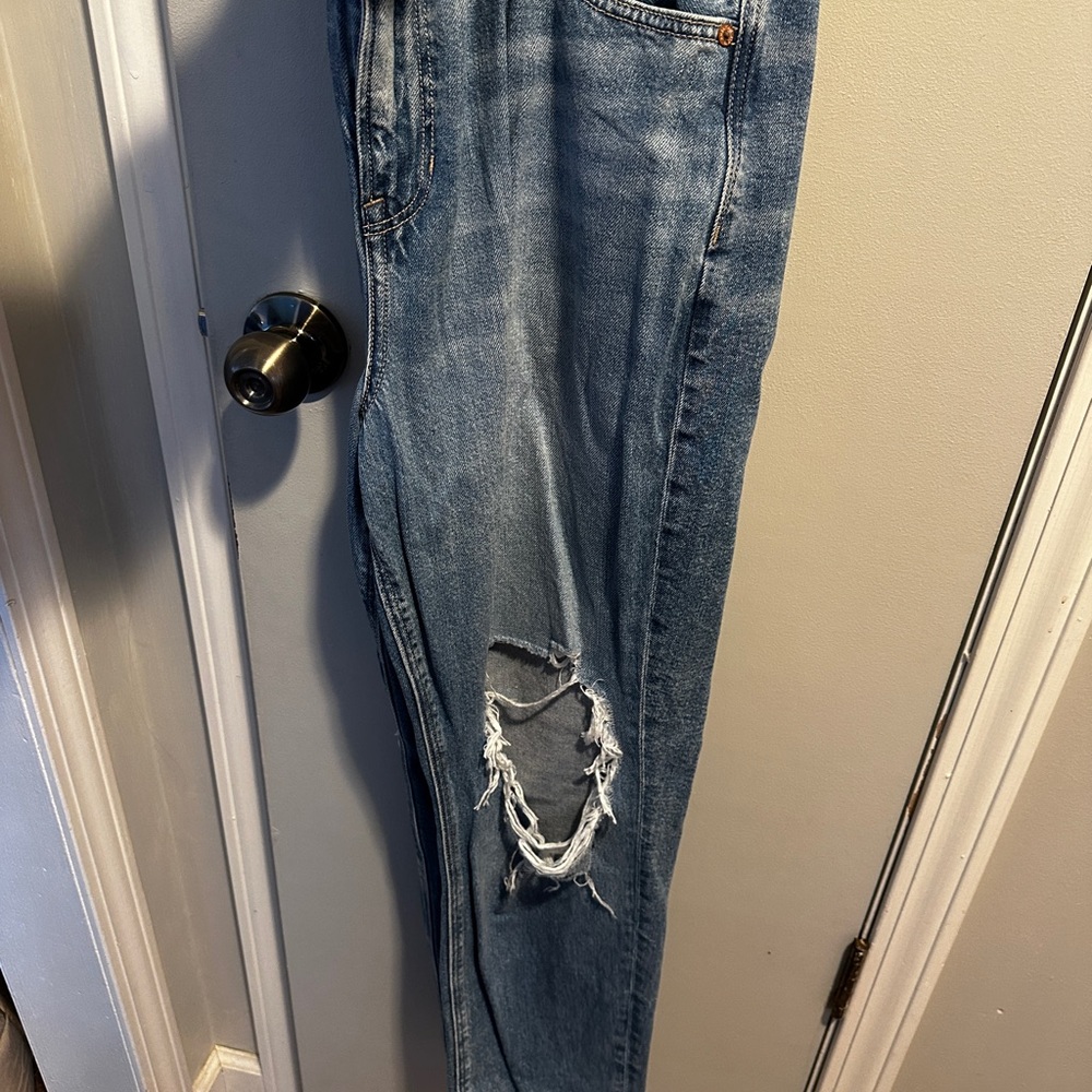 Distressed Blue Jeans